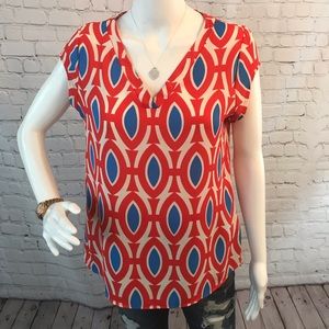 Multi-colored Orange & Blue Peaches N Cream Blouse